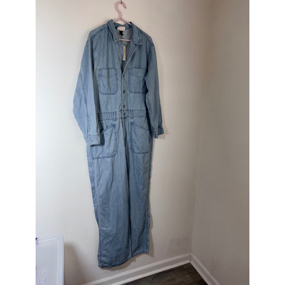 Universal Thread Denim Jumpsuit 16 Blue New Utility Long Sleeve Light Wash